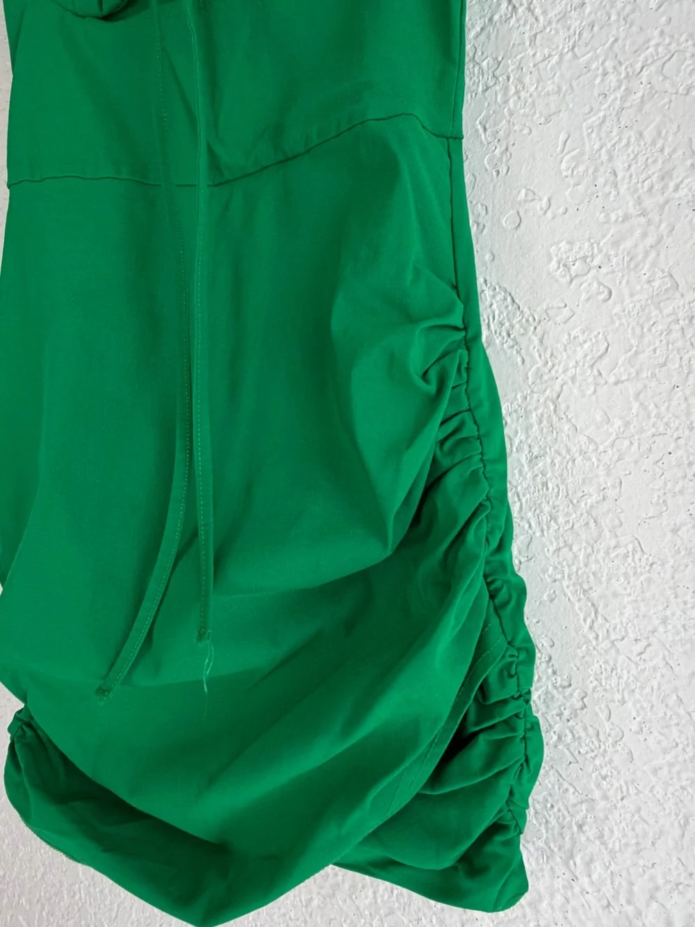 PrettyLittleThing Green Ruched Cut-Out Mini Dress Like New - US 2